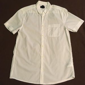 H&M White Short Sleeve Button Shirt S